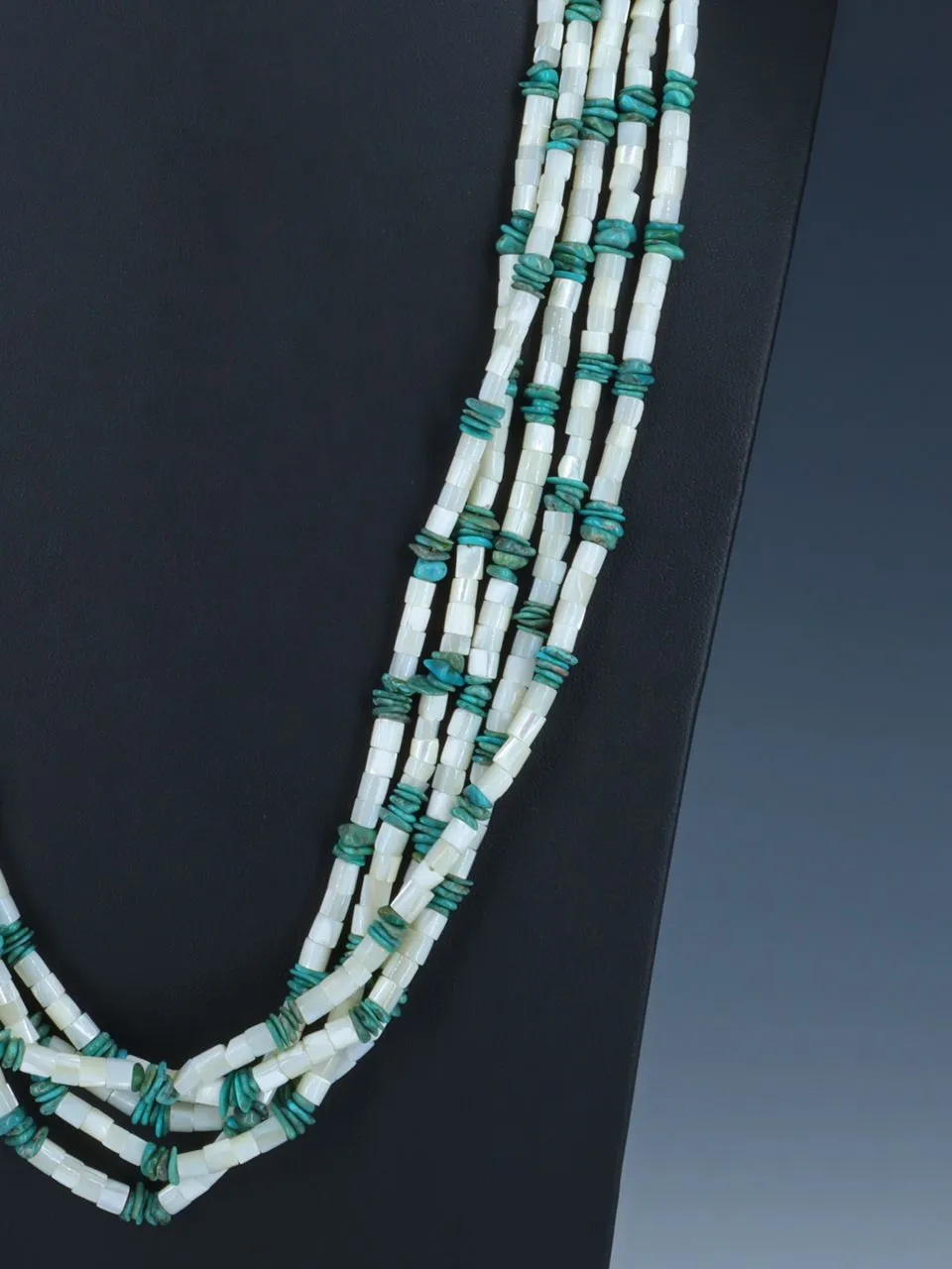 Native American Santo Domingo Mother of Pearl Necklace