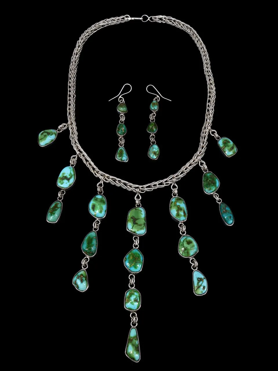 Native American Sonoran Gold Turquoise Necklace Set