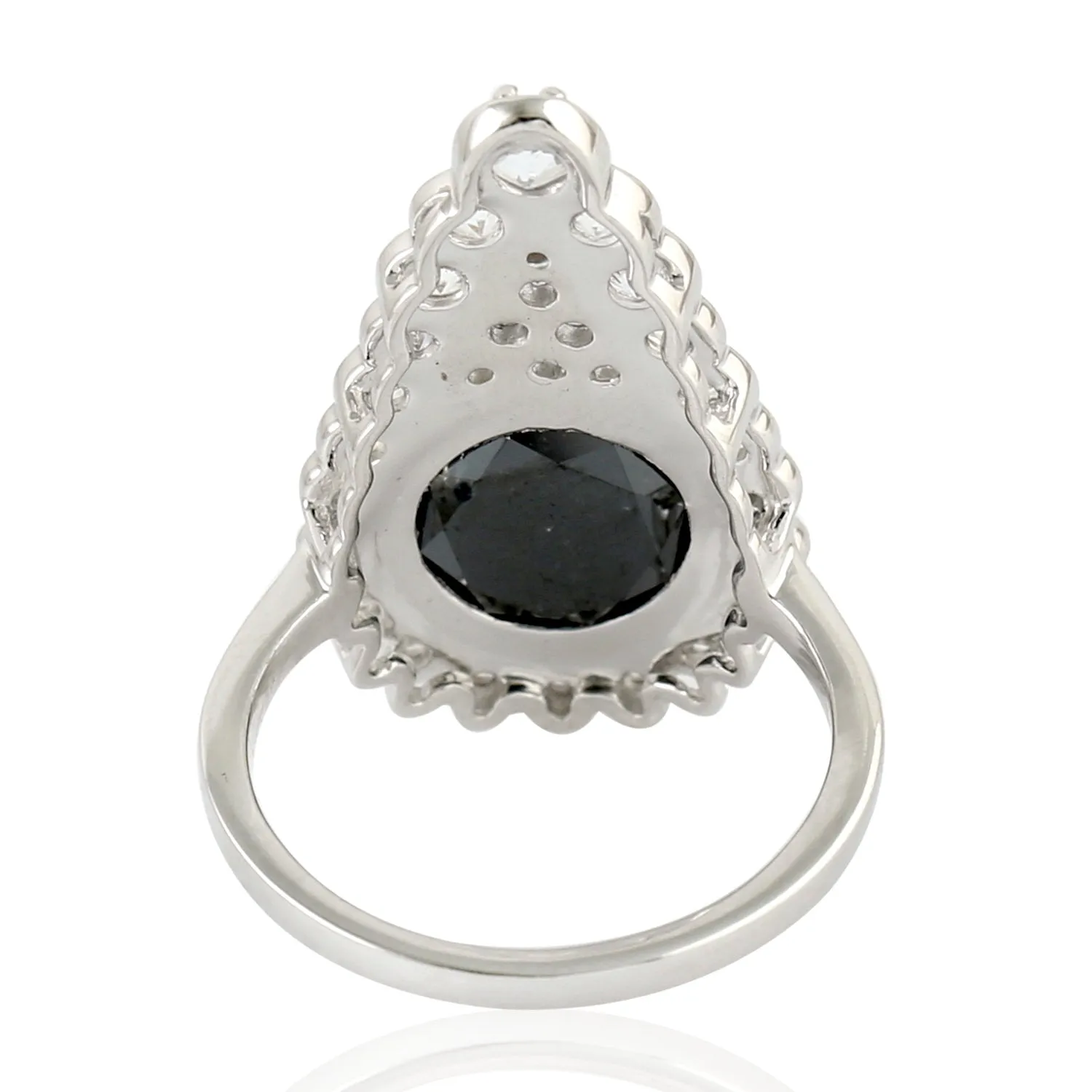 Natural Diamond Memorial Ring 18k White Gold Jewelry