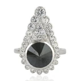 Natural Diamond Memorial Ring 18k White Gold Jewelry