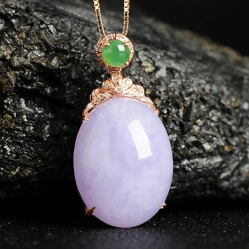 Natural Jade Pendant Jadeite Gold Pendant PT87