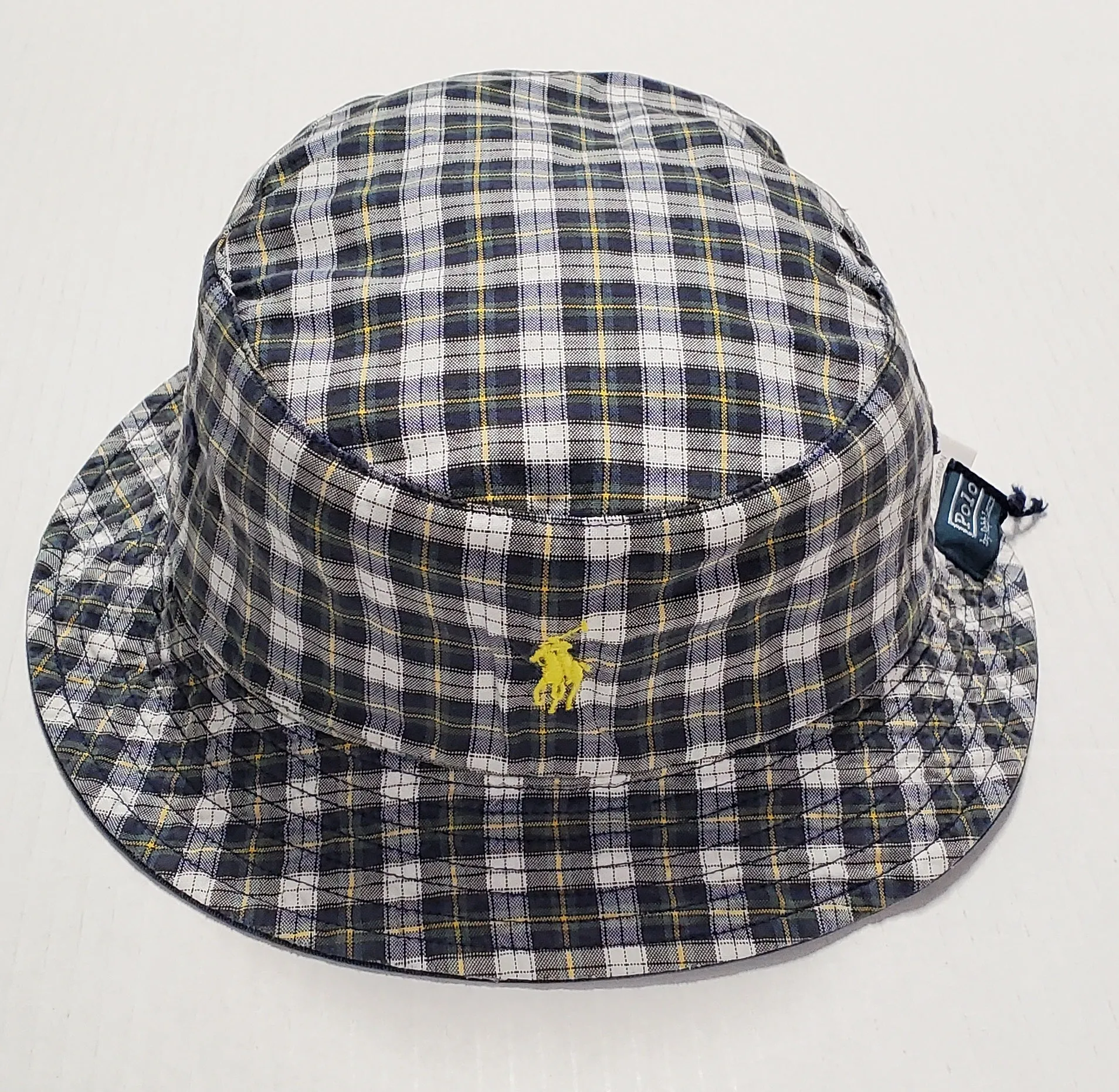 Nwt Polo Ralph Lauren Navy/Plaid Bucket Hat