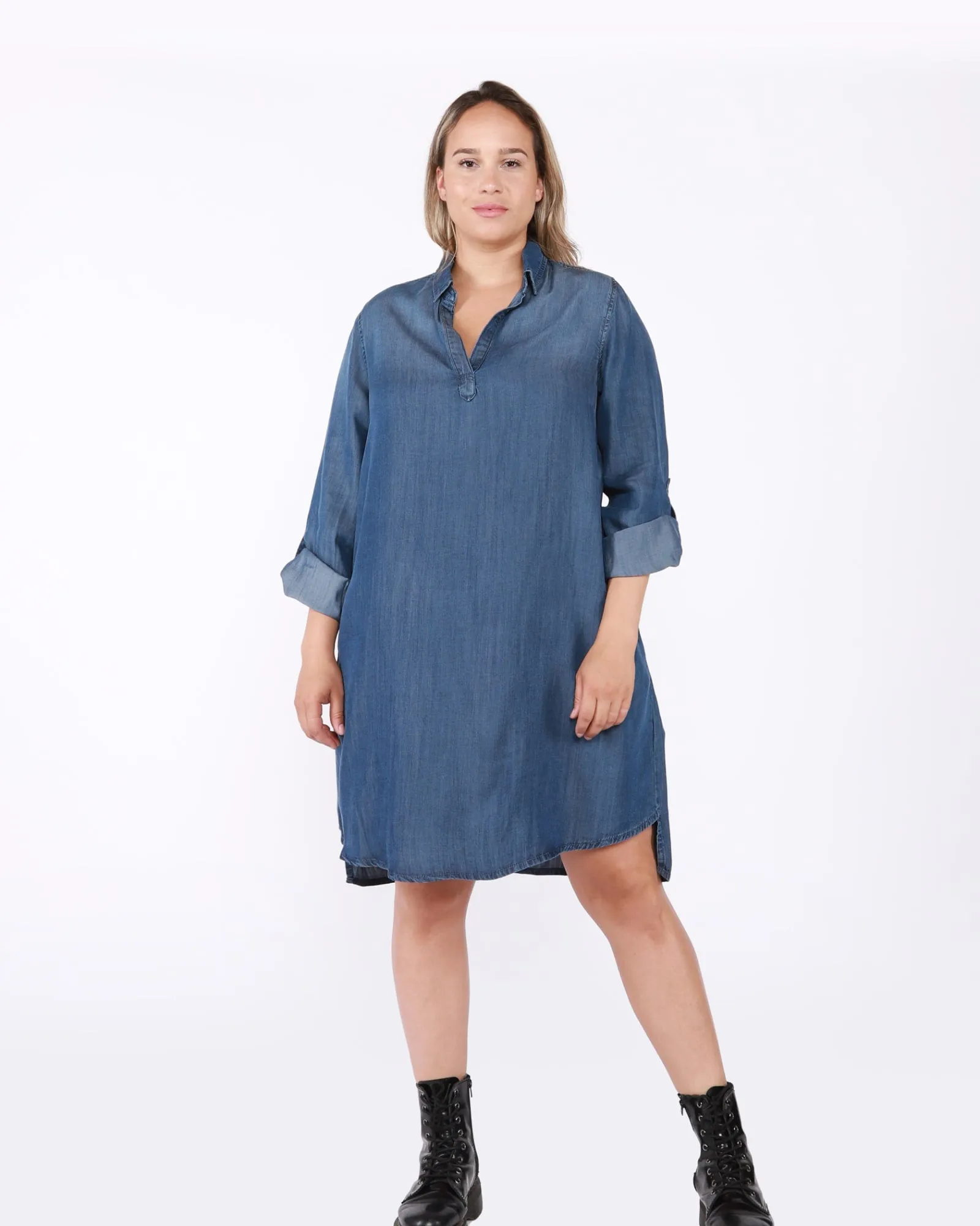 Nyomi A-Line Tencel Dress | Medium Wash