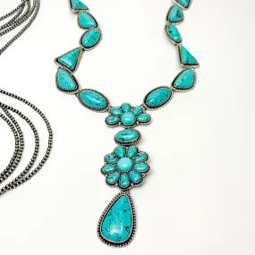 One Call Away Lariat Necklace with Turquoise Stones