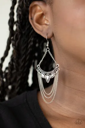 Open Door Jewelry - Burst Into TIERS - Silver Earrings - Paparazzi Accessories