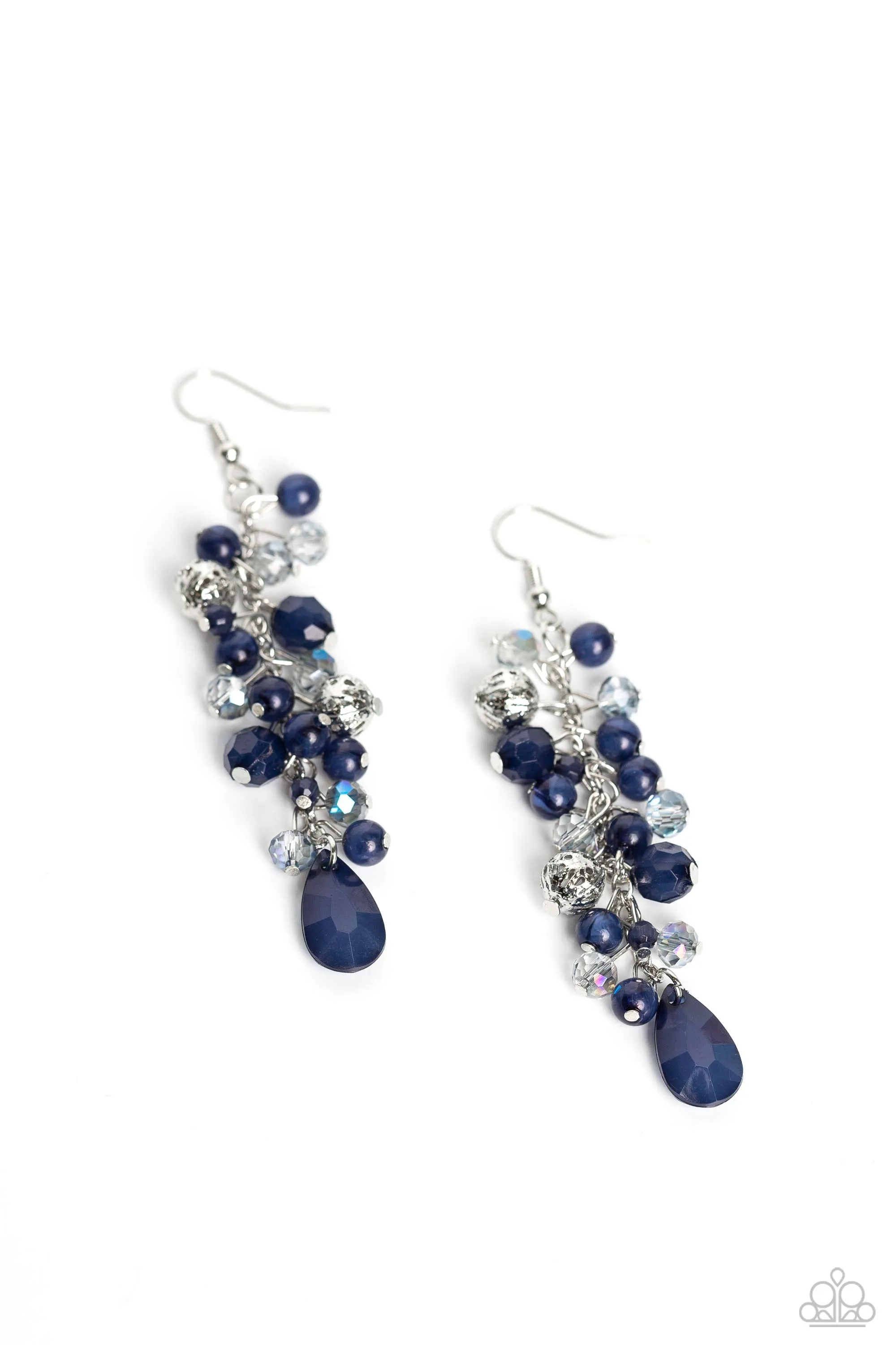 Open Door Jewelry - Cheeky Cascade - Blue Earrings - Paparazzi Accessories