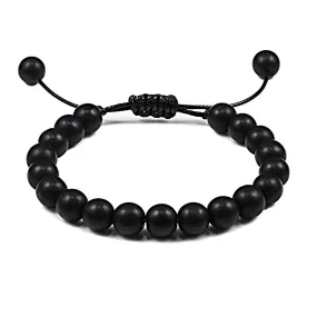 Personalized Volcanic Stone Tiger Eye Chain Couple Bracelet