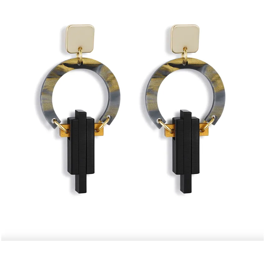 Petite Art Deco Chandeliers Black