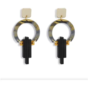 Petite Art Deco Chandeliers Black