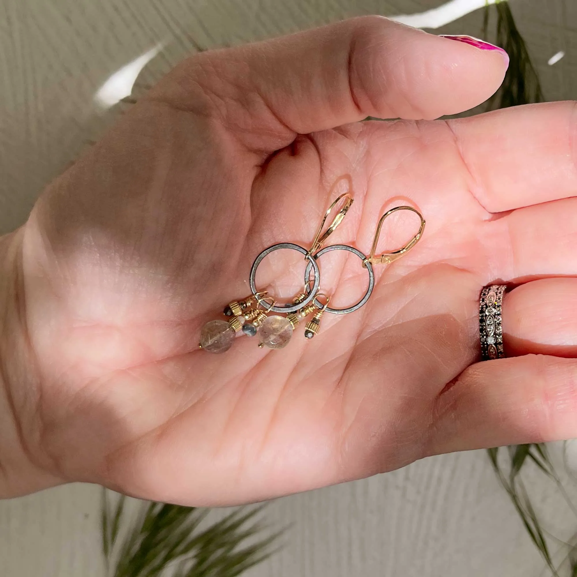Portico Labradorite and Gold Dangle Earrings