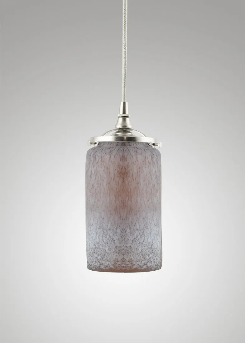 Prairie Glass Spotted Cylinder Pendant
