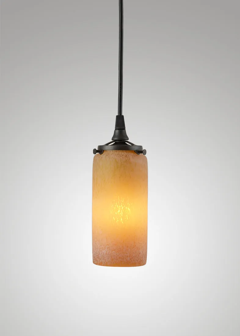 Prairie Glass Spotted Cylinder Pendant