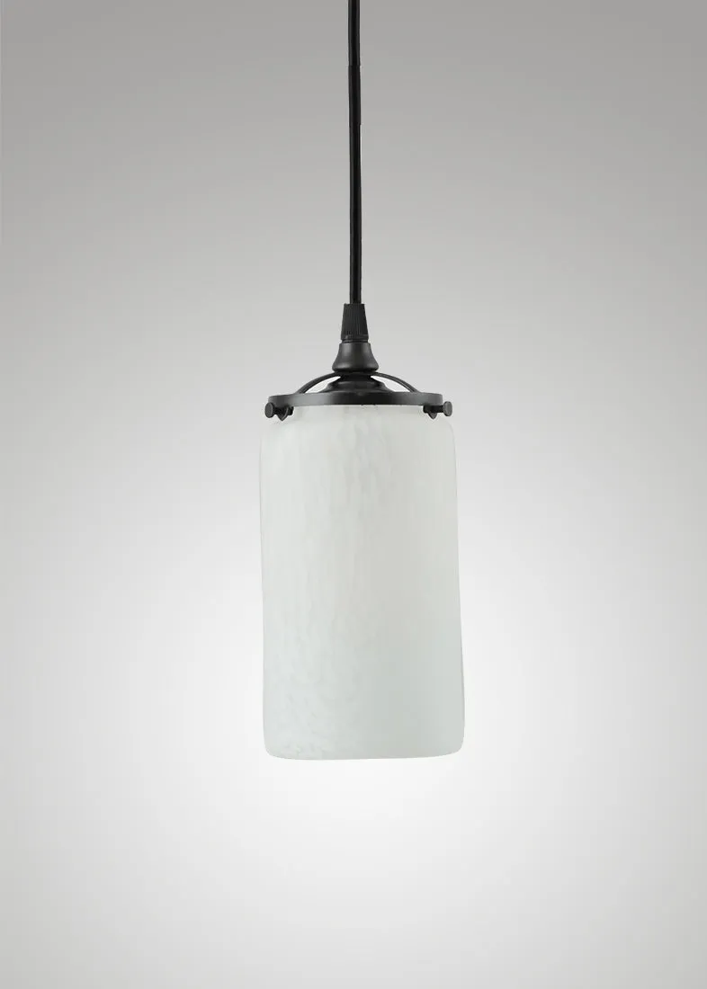 Prairie Glass Spotted Cylinder Pendant