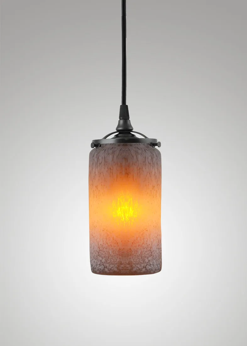 Prairie Glass Spotted Cylinder Pendant