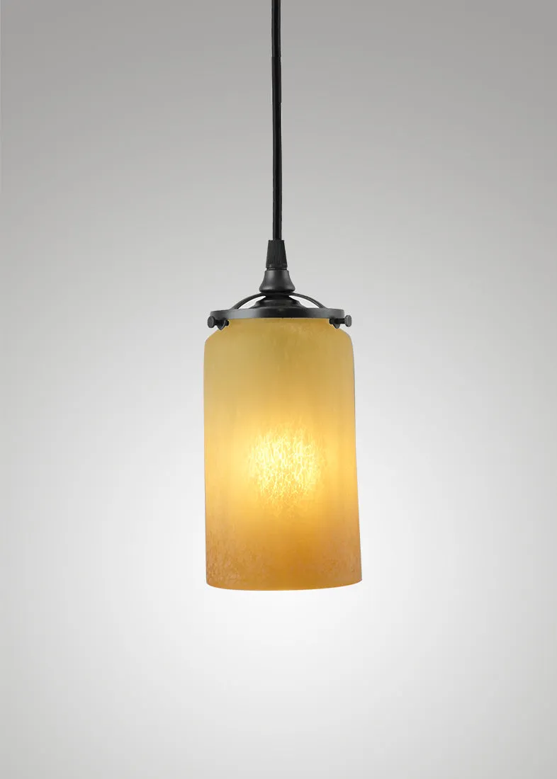 Prairie Glass Spotted Cylinder Pendant