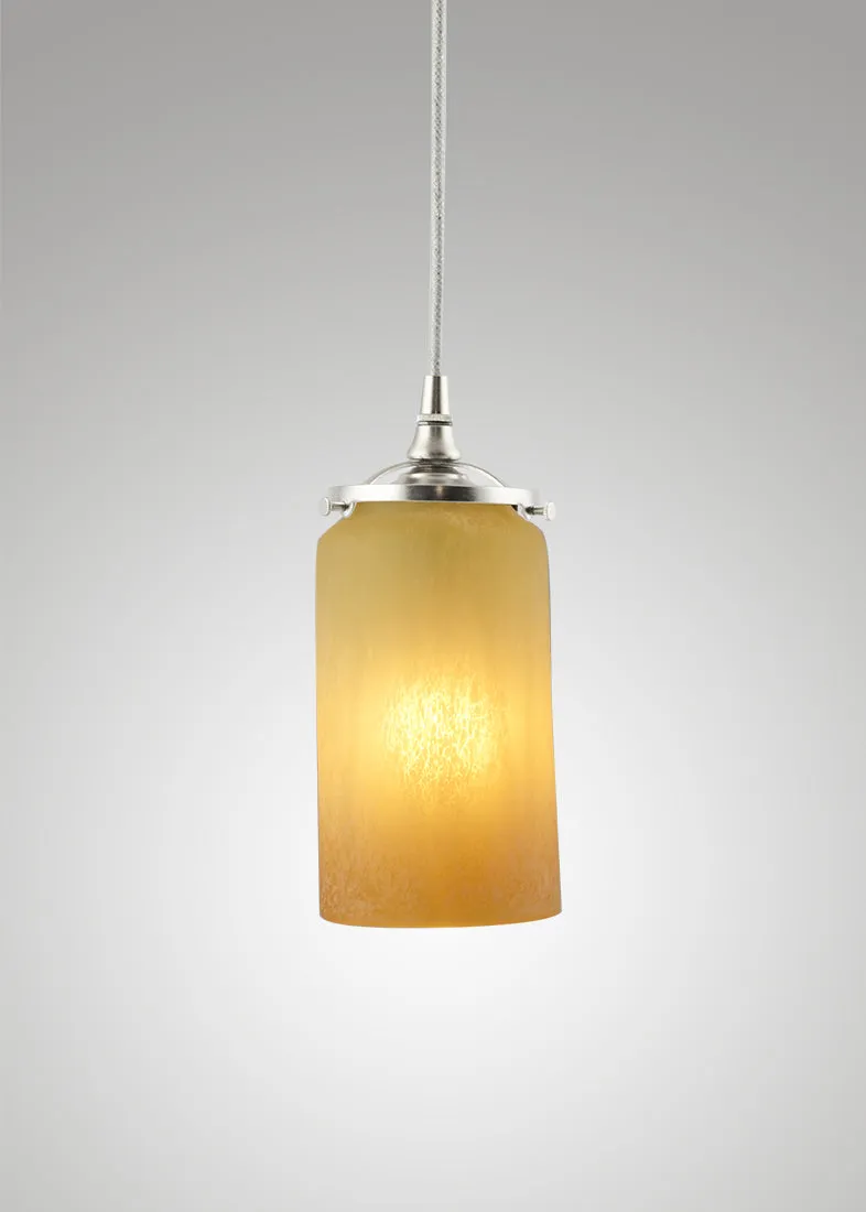Prairie Glass Spotted Cylinder Pendant
