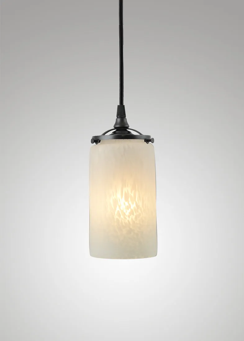 Prairie Glass Spotted Cylinder Pendant
