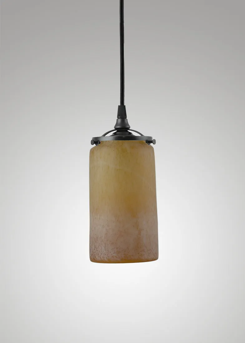 Prairie Glass Spotted Cylinder Pendant