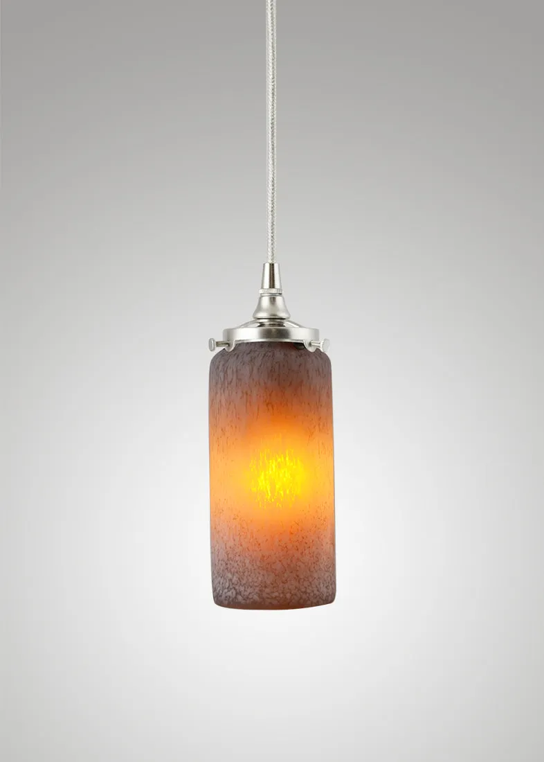 Prairie Glass Spotted Cylinder Pendant