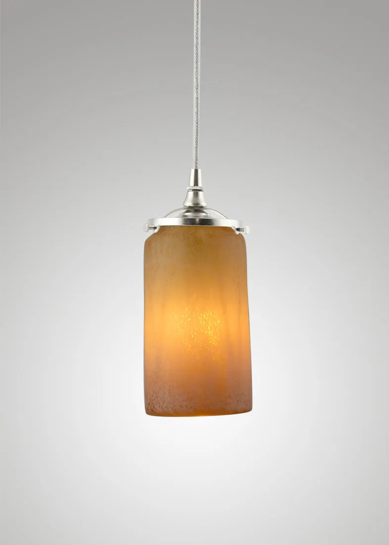 Prairie Glass Spotted Cylinder Pendant