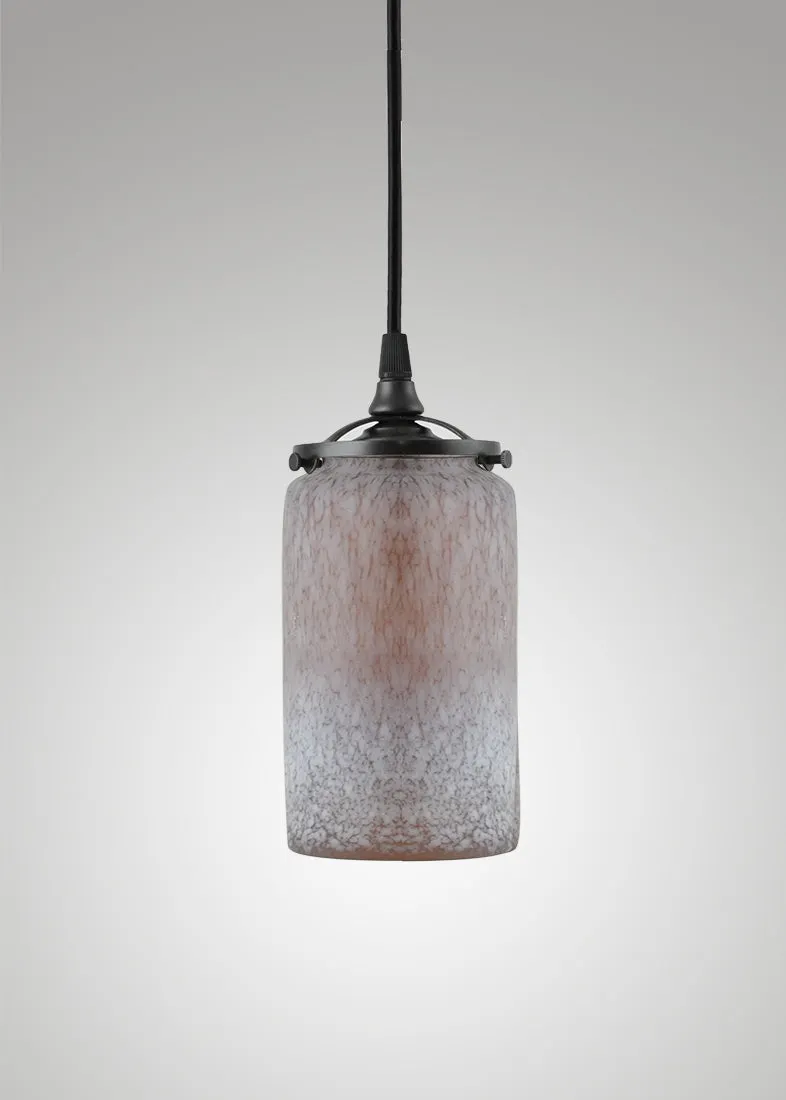 Prairie Glass Spotted Cylinder Pendant