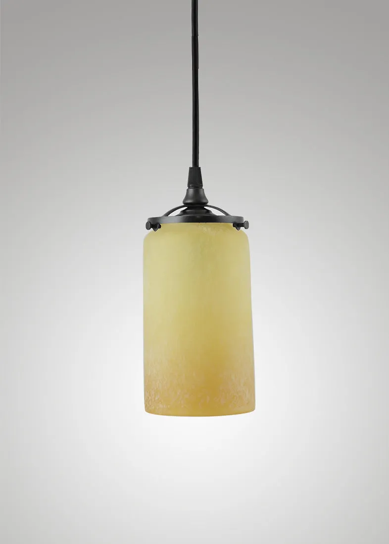 Prairie Glass Spotted Cylinder Pendant
