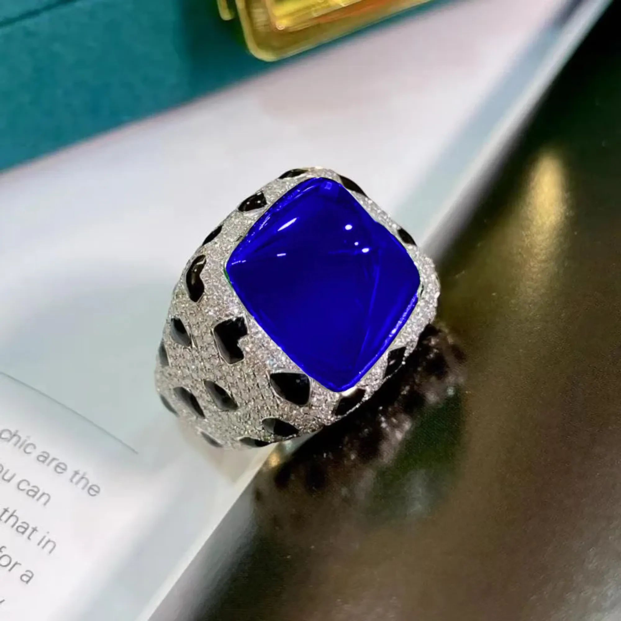 Pre Order:  Silver Leopard Rhinestone Adjustable Promise Rings