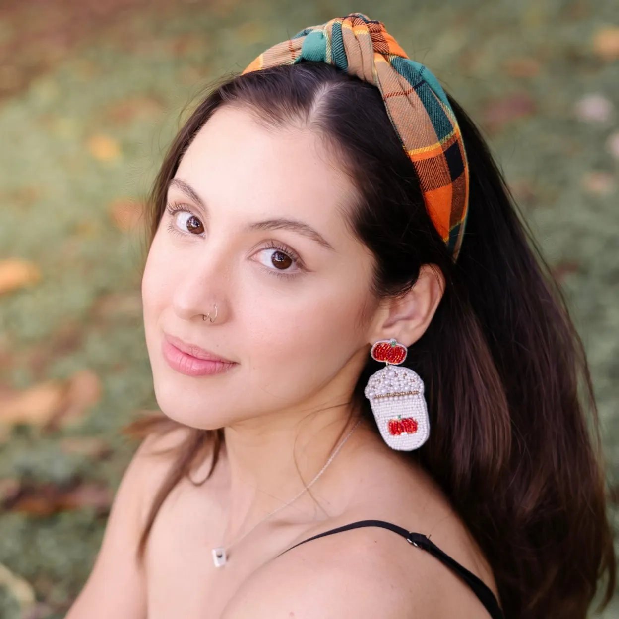 Pumpkin Spice Latte Beaded Earrings