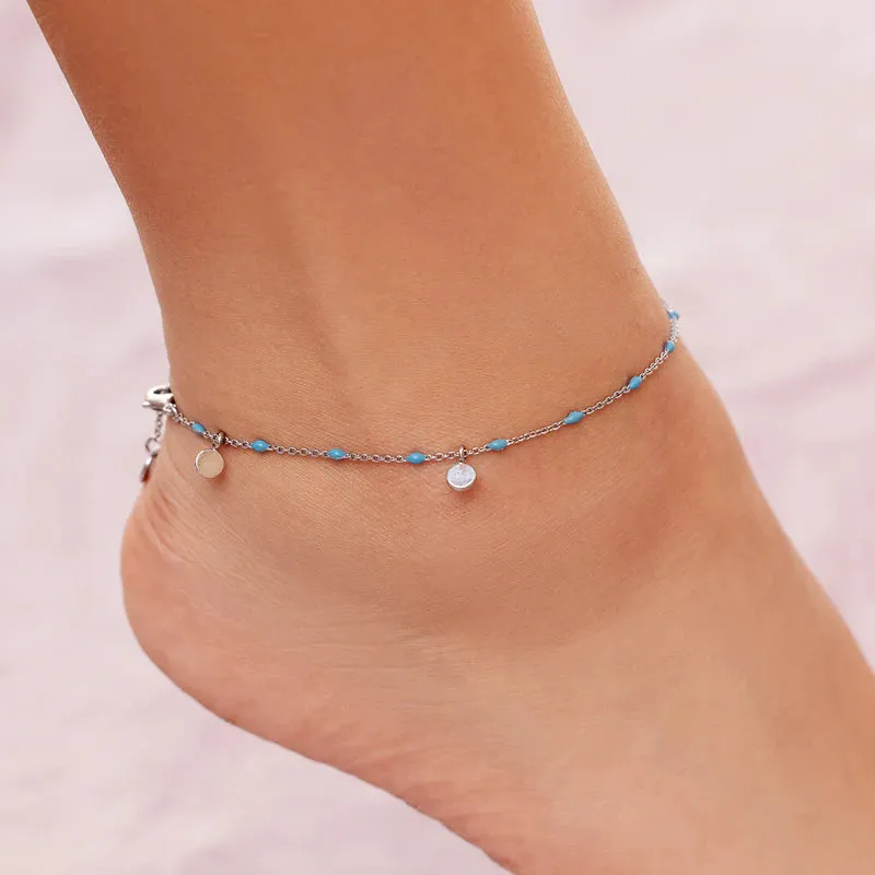 Pura Vida Mini Coin Beaded Anklet