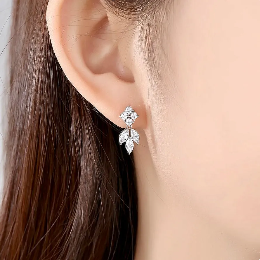 "Linh" - Minimalist Cubic Zirconia Bridal Earrings