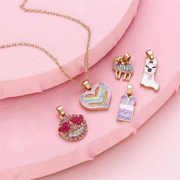 Rainbow Heart Pendant & Ear Stud Set