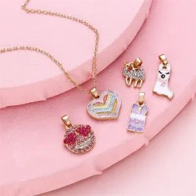 Rainbow Heart Pendant & Ear Stud Set