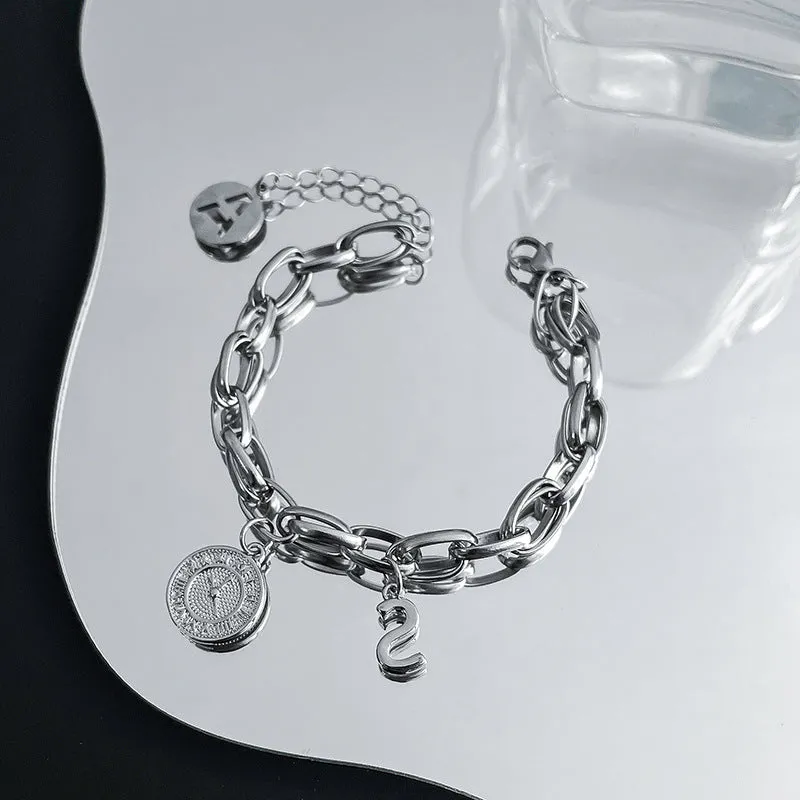 Retro Personality Bracelet Women's Titanium Steel Bracelet Fashion