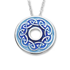 Round Celtic Knot Work Enamelled Sterling Silver Pendant