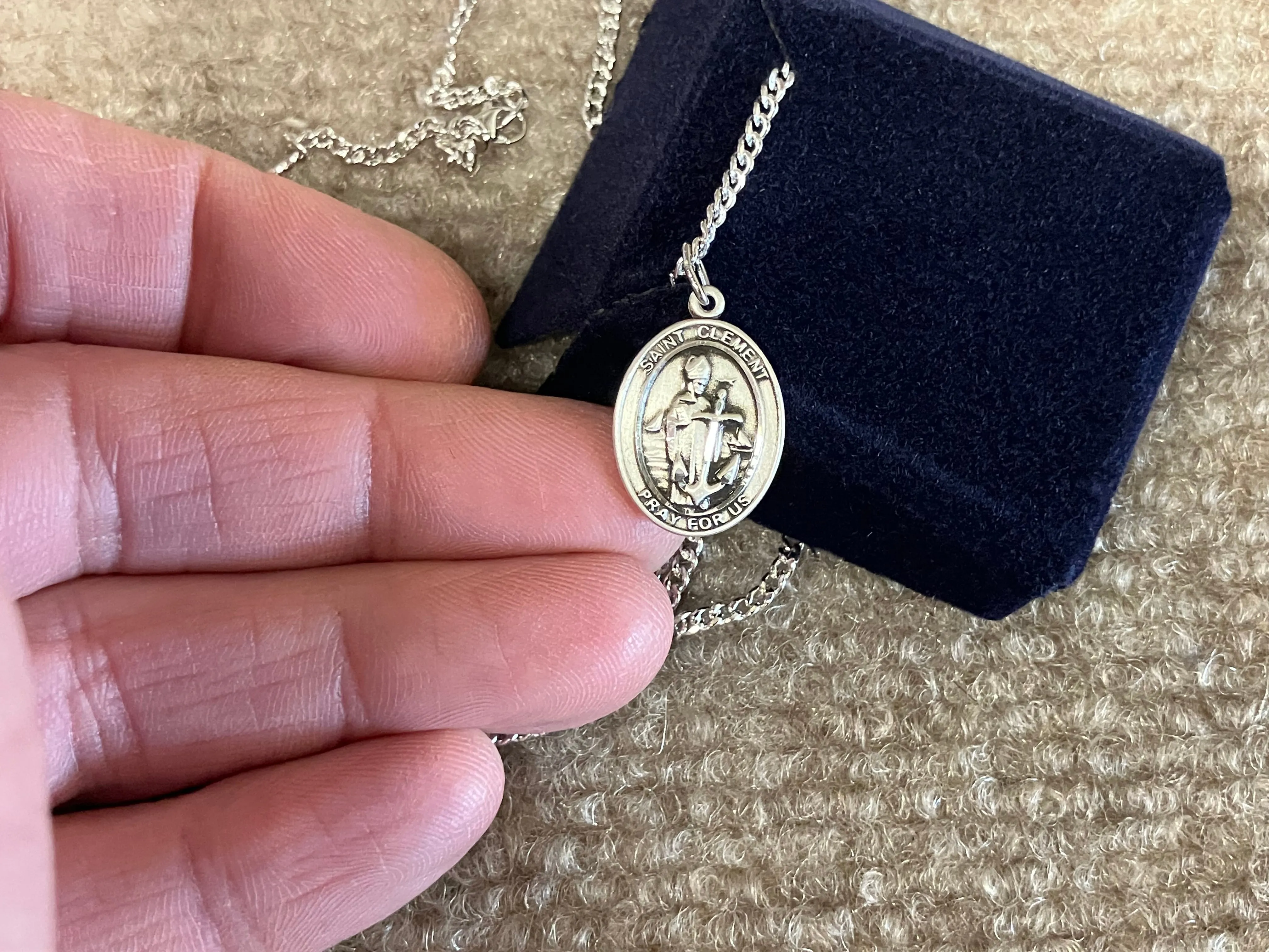 Saint Clement Silver Pendant With Chain