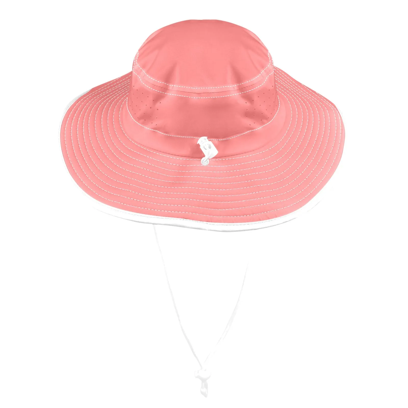 salmon solid one Wide Brim Bucket Hat