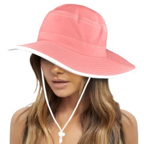 salmon solid one Wide Brim Bucket Hat