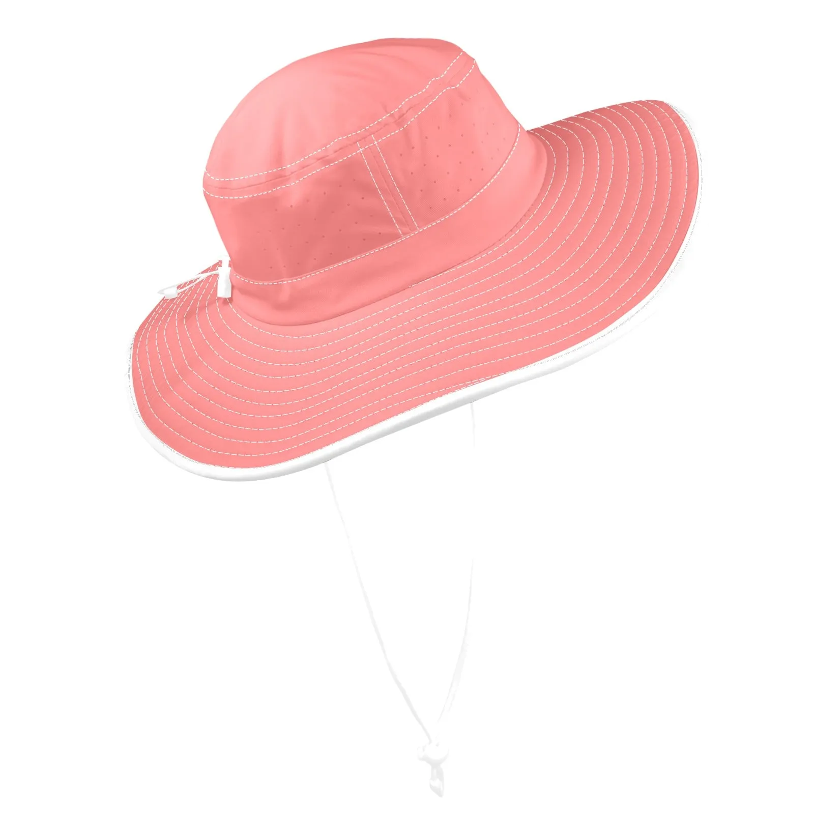 salmon solid one Wide Brim Bucket Hat
