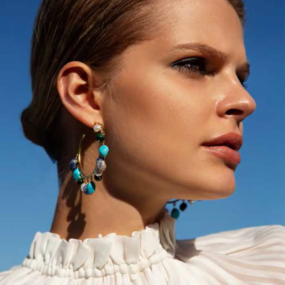 Sea Dream Hoop Earrings Gold Plated
