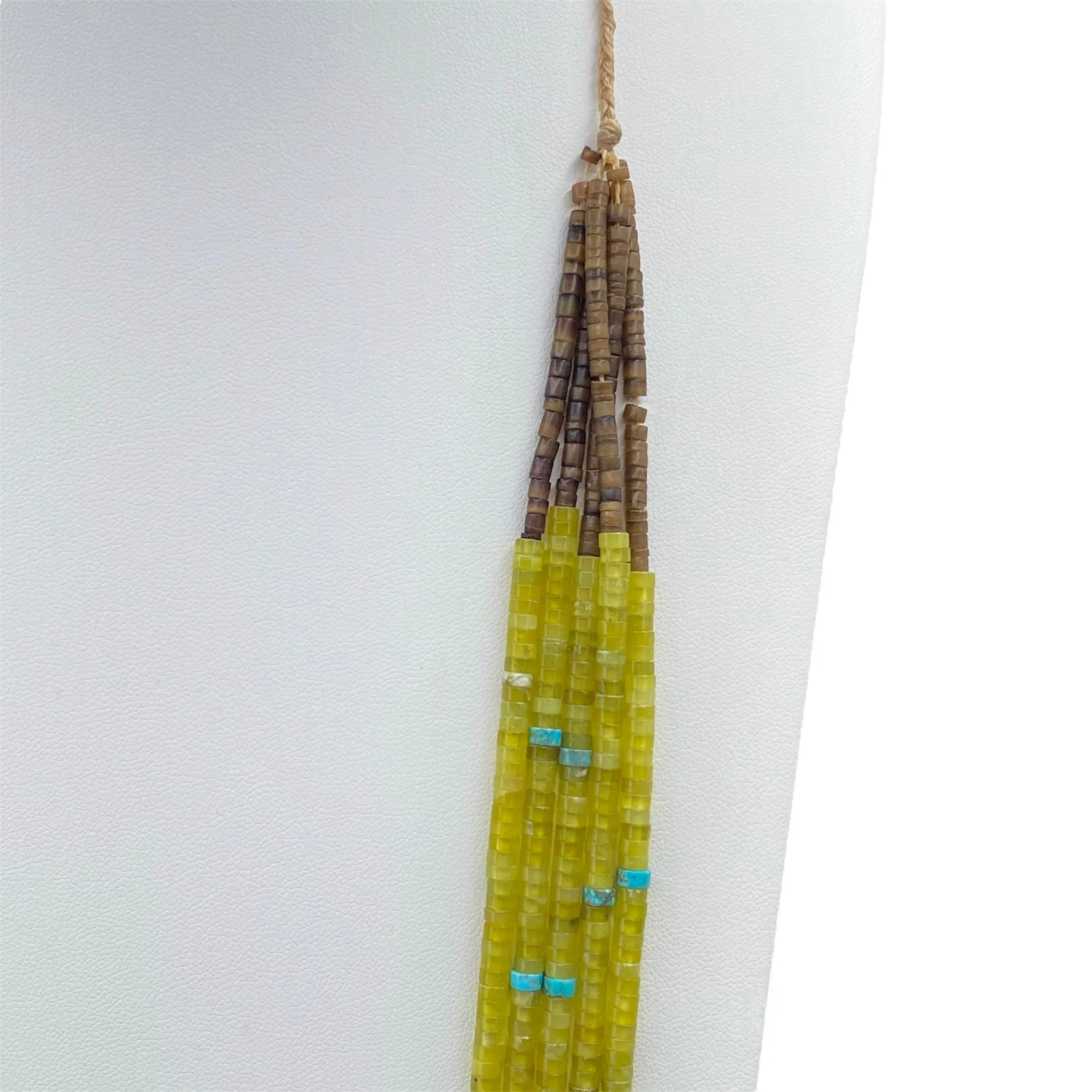 Serpentine, Baby Olive Shell, and Turquoise Heishi Necklace