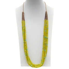 Serpentine, Baby Olive Shell, and Turquoise Heishi Necklace