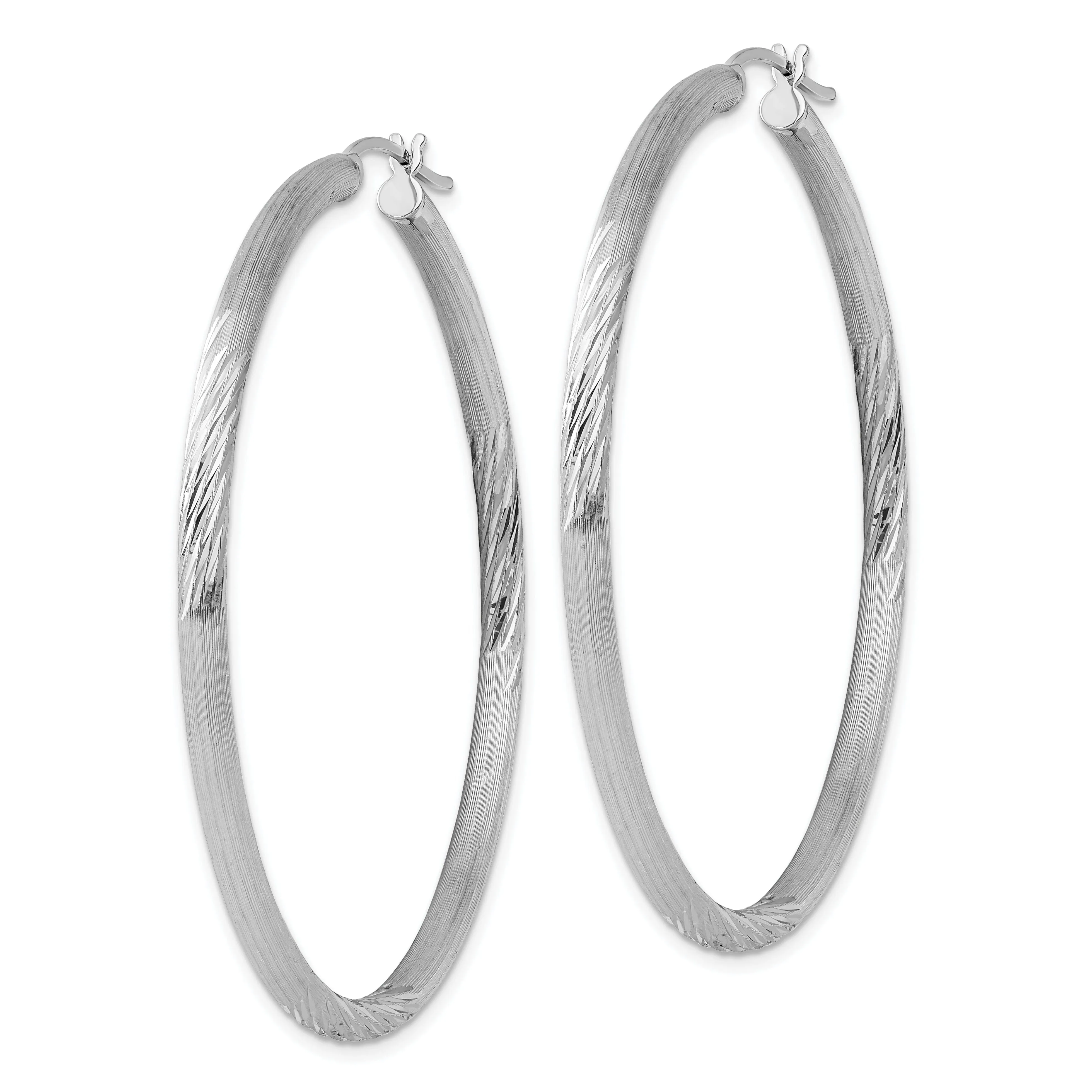 Silver D.C Hollow Round Hoop Hing Earrings