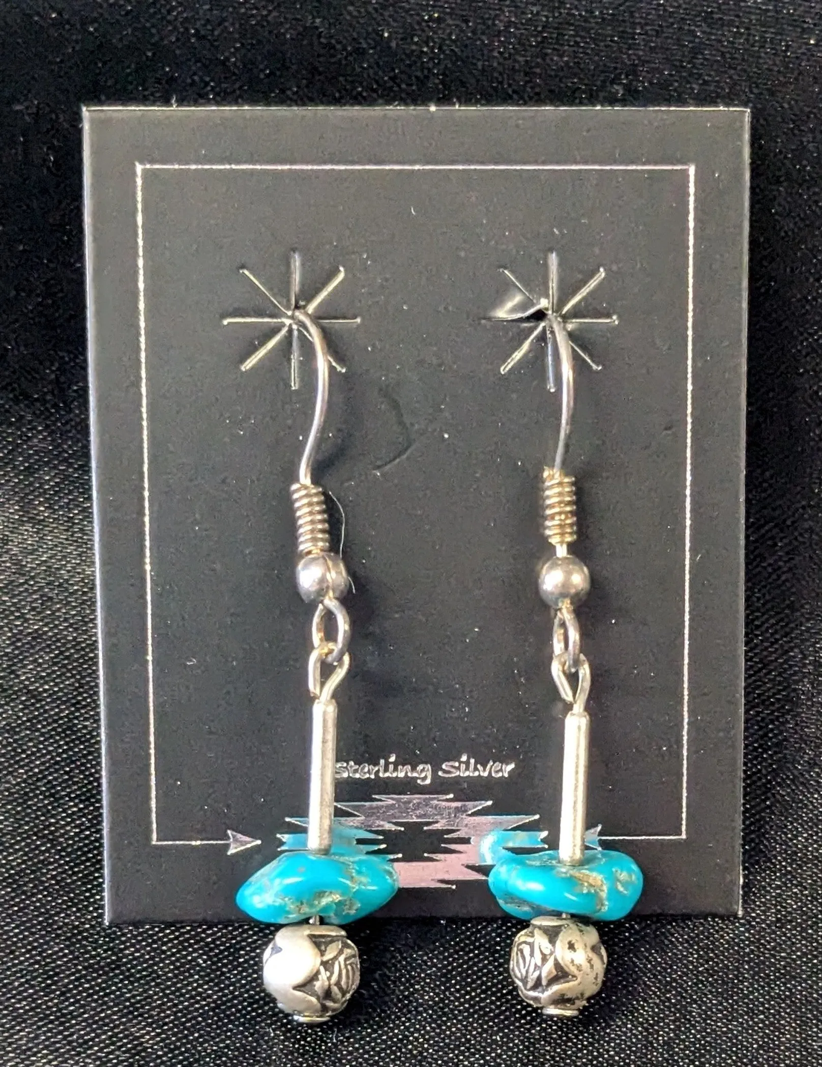Small Chunk Turquoise Dangle Earrings