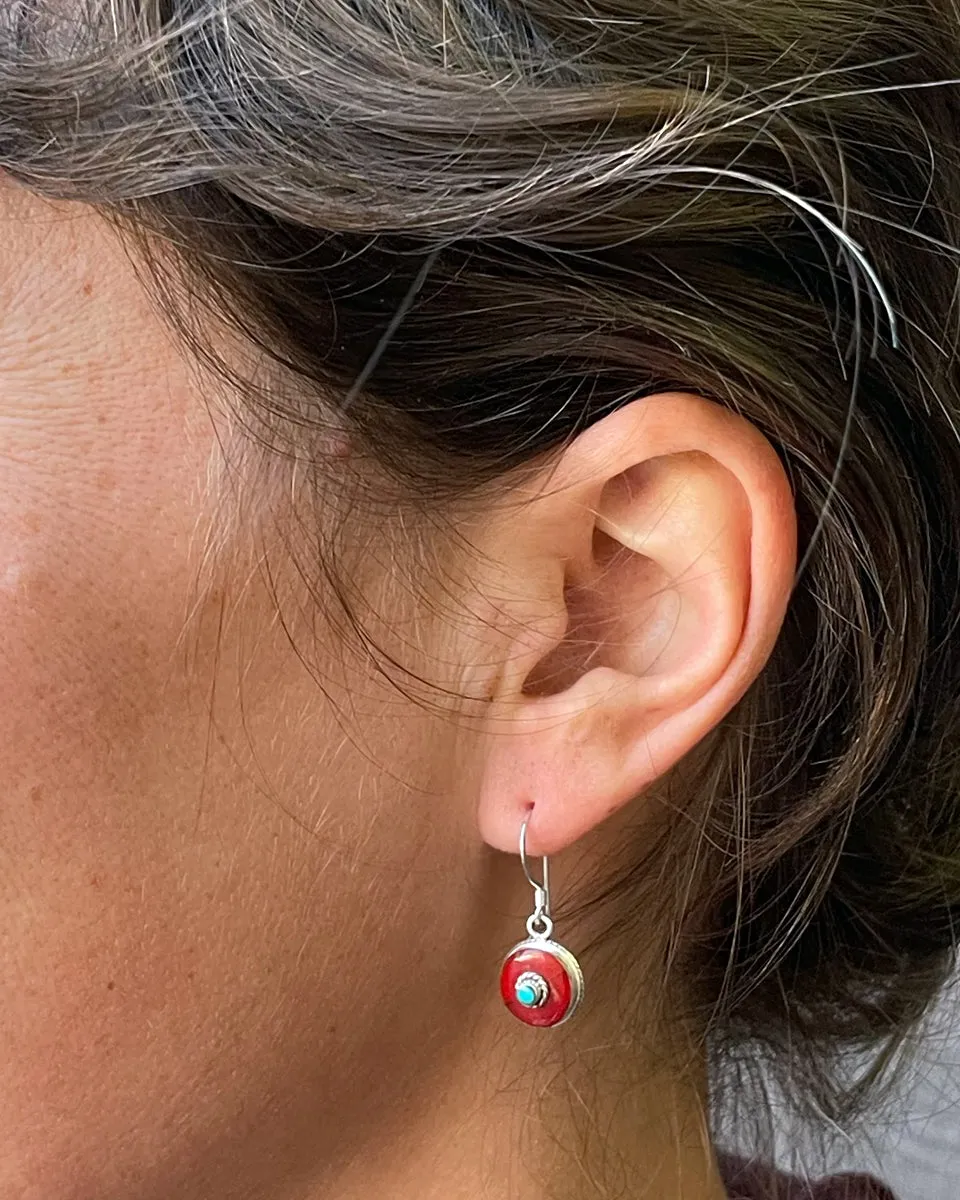 Small Round Tibetan Earrings