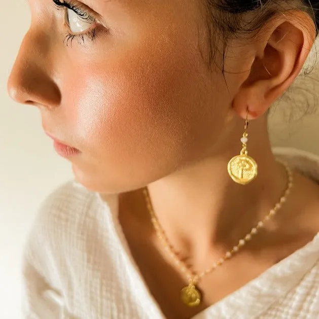 Stem "WaxSeal" Gemstone Earring