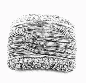 Sterling Silver and Clear CZ Cocktail Ring