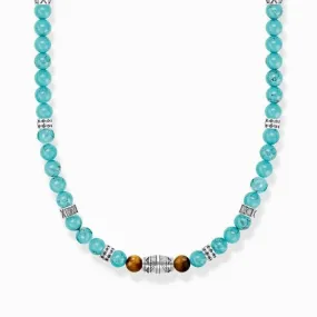 Sterling Silver Turquoise With Tiger's Eye Elements Necklace KE2180-364-17