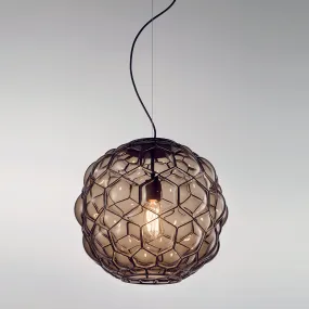 Stunning Grey Or Amber Murano Glass Pendant Light, 38 Cm In Diameter