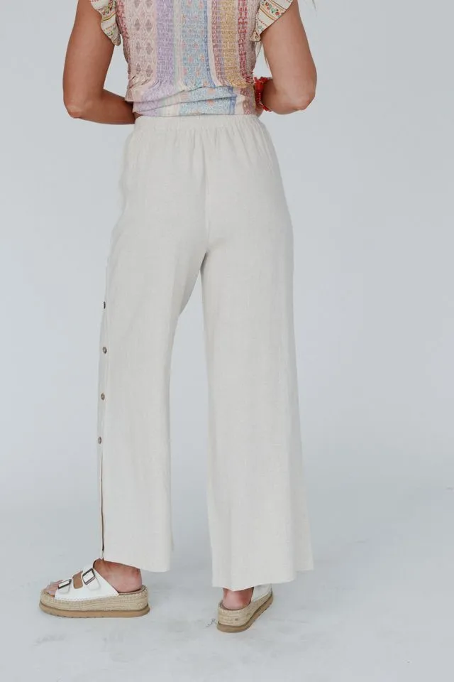 Sunny Side Wide Leg Pants - Oatmeal