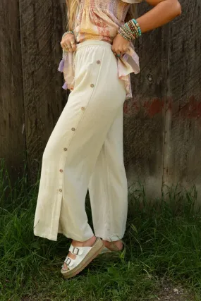 Sunny Side Wide Leg Pants - Oatmeal